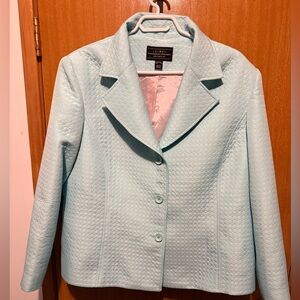 Louben Light Blue Textured Suit Jacket